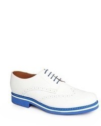Chaussures brogues en cuir blanches Grenson