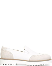 Chaussures brogues en cuir blanches Hogan