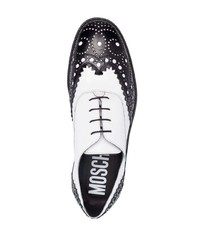 Chaussures brogues en cuir blanches Moschino