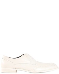 Chaussures brogues en cuir blanches Robert Clergerie