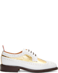 Chaussures brogues en cuir blanches Thom Browne