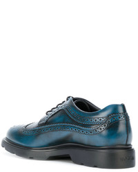 Chaussures brogues en cuir bleu canard Hogan