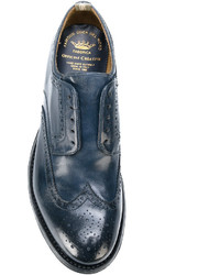 Chaussures brogues en cuir bleu marine Officine Creative