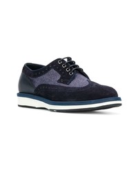 Chaussures brogues en cuir bleu marine Santoni