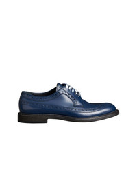 Chaussures brogues en cuir bleu marine Burberry