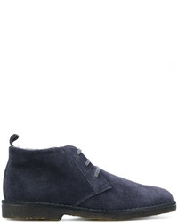 Chaussures brogues en cuir bleu marine Corneliani