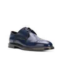 Chaussures brogues en cuir bleu marine Dolce & Gabbana