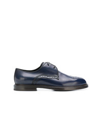 Chaussures brogues en cuir bleu marine Dolce & Gabbana