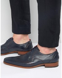 Chaussures brogues en cuir bleu marine Jeffery West