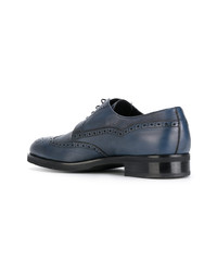 Chaussures brogues en cuir bleu marine Baldinini