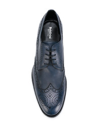 Chaussures brogues en cuir bleu marine Baldinini