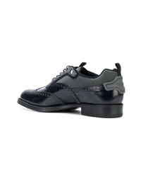 Chaussures brogues en cuir bleu marine Prada