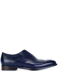 Chaussures brogues en cuir bleu marine Paul Smith