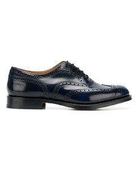 Chaussures brogues en cuir bleu marine Church's