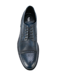Chaussures brogues en cuir bleu marine Baldinini