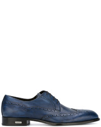 Chaussures brogues en cuir bleues Baldinini