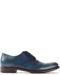 Chaussures brogues en cuir bleues Dolce & Gabbana