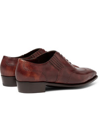 Chaussures brogues en cuir bordeaux George Cleverley