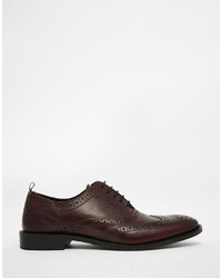 Chaussures brogues en cuir bordeaux Asos