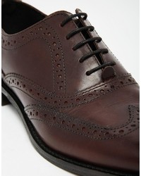 Chaussures brogues en cuir bordeaux Asos