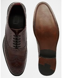 Chaussures brogues en cuir bordeaux Asos