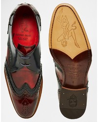 Chaussures brogues en cuir bordeaux Jeffery West