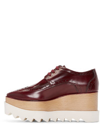 Chaussures brogues en cuir bordeaux Stella McCartney