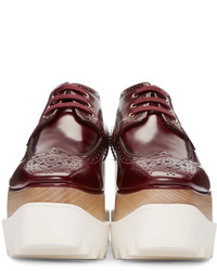 Chaussures brogues en cuir bordeaux Stella McCartney