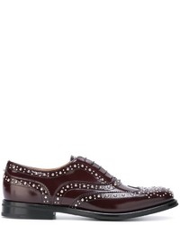 Chaussures brogues en cuir bordeaux Church's