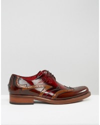 Chaussures brogues en cuir bordeaux Jeffery West