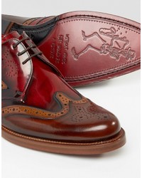 Chaussures brogues en cuir bordeaux Jeffery West