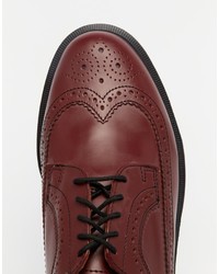 Chaussures brogues en cuir bordeaux Dr. Martens