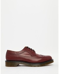 Chaussures brogues en cuir bordeaux Dr. Martens