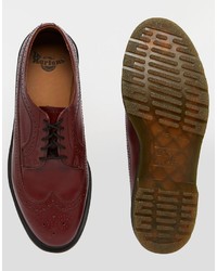 Chaussures brogues en cuir bordeaux Dr. Martens