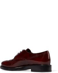 Chaussures brogues en cuir bordeaux Tod's