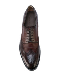 Chaussures brogues en cuir bordeaux Santoni