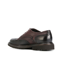 Chaussures brogues en cuir bordeaux Dell'oglio