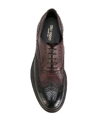 Chaussures brogues en cuir bordeaux Dell'oglio