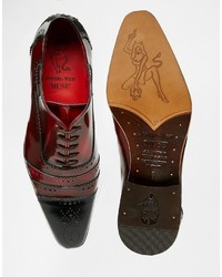 Chaussures brogues en cuir bordeaux Jeffery West