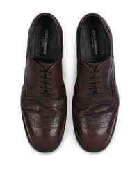 Chaussures brogues en cuir bordeaux Dolce & Gabbana