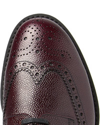 Chaussures brogues en cuir bordeaux Prada