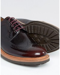 Chaussures brogues en cuir bordeaux Grenson