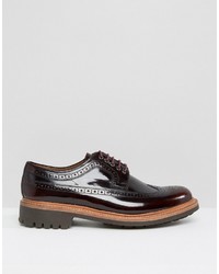 Chaussures brogues en cuir bordeaux Grenson