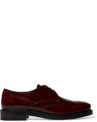 Chaussures brogues en cuir bordeaux Tod's