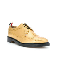 Chaussures brogues en cuir dorées Thom Browne