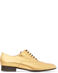 Chaussures brogues en cuir dorées Marni