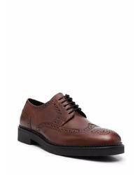 Chaussures brogues en cuir épaisses marron foncé BOSS