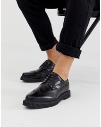 Chaussures brogues en cuir épaisses noires
