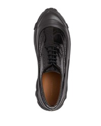 Chaussures brogues en cuir épaisses noires Burberry