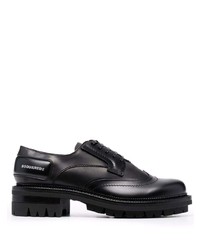 Chaussures brogues en cuir épaisses noires DSQUARED2
